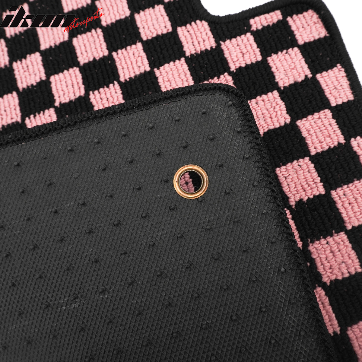 Fits 11-14 Hyundai Sonata Anti-slip Floor Mats Checkered Carpet Black Pink Plaid