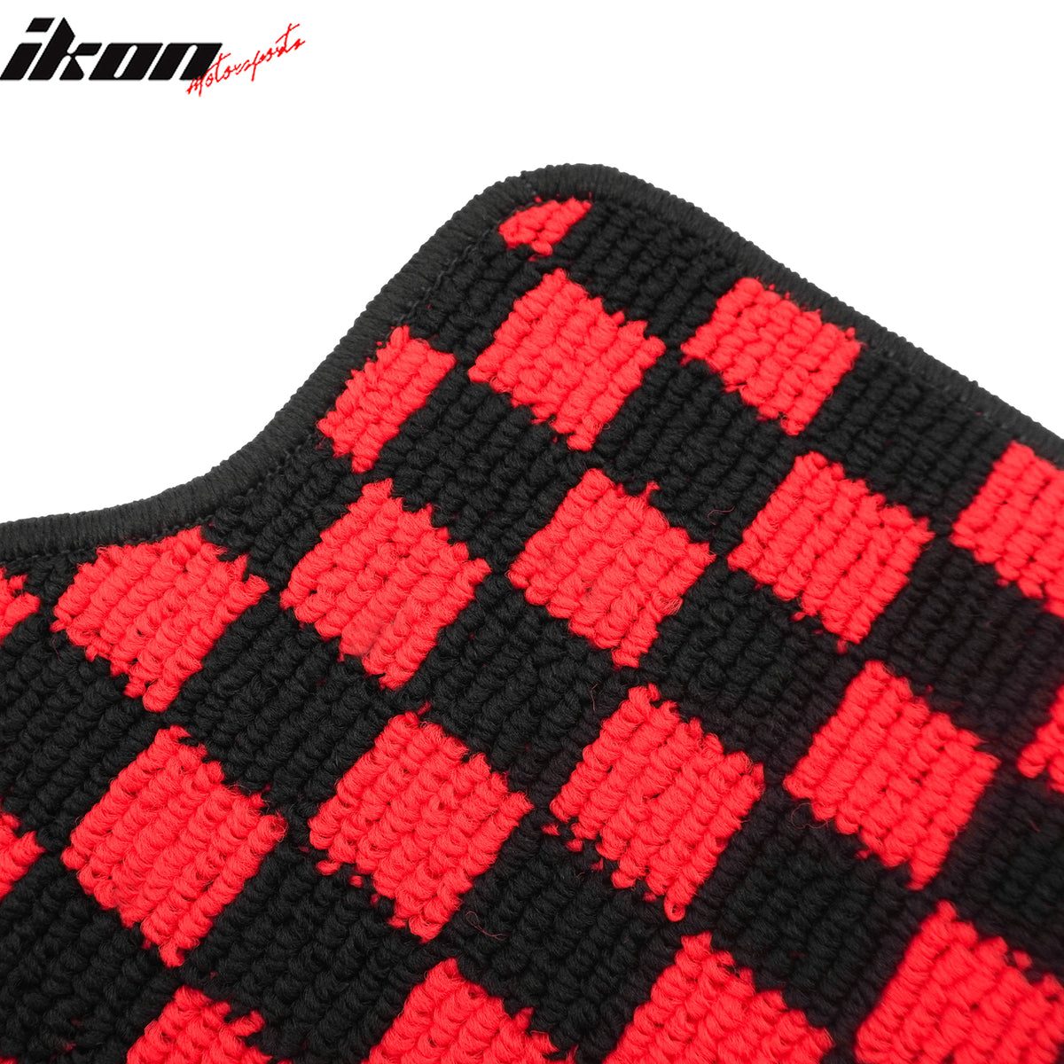 Fits 11-14 Hyundai Sonata Anti-slip Floor Mats Checkered Carpet Black Red Plaid