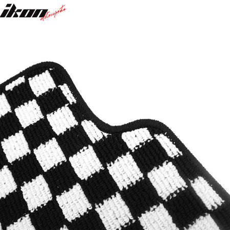 Fits 11-14 Hyundai Sonata Car Floor Mats Checkered Carpets Black White Plaid
