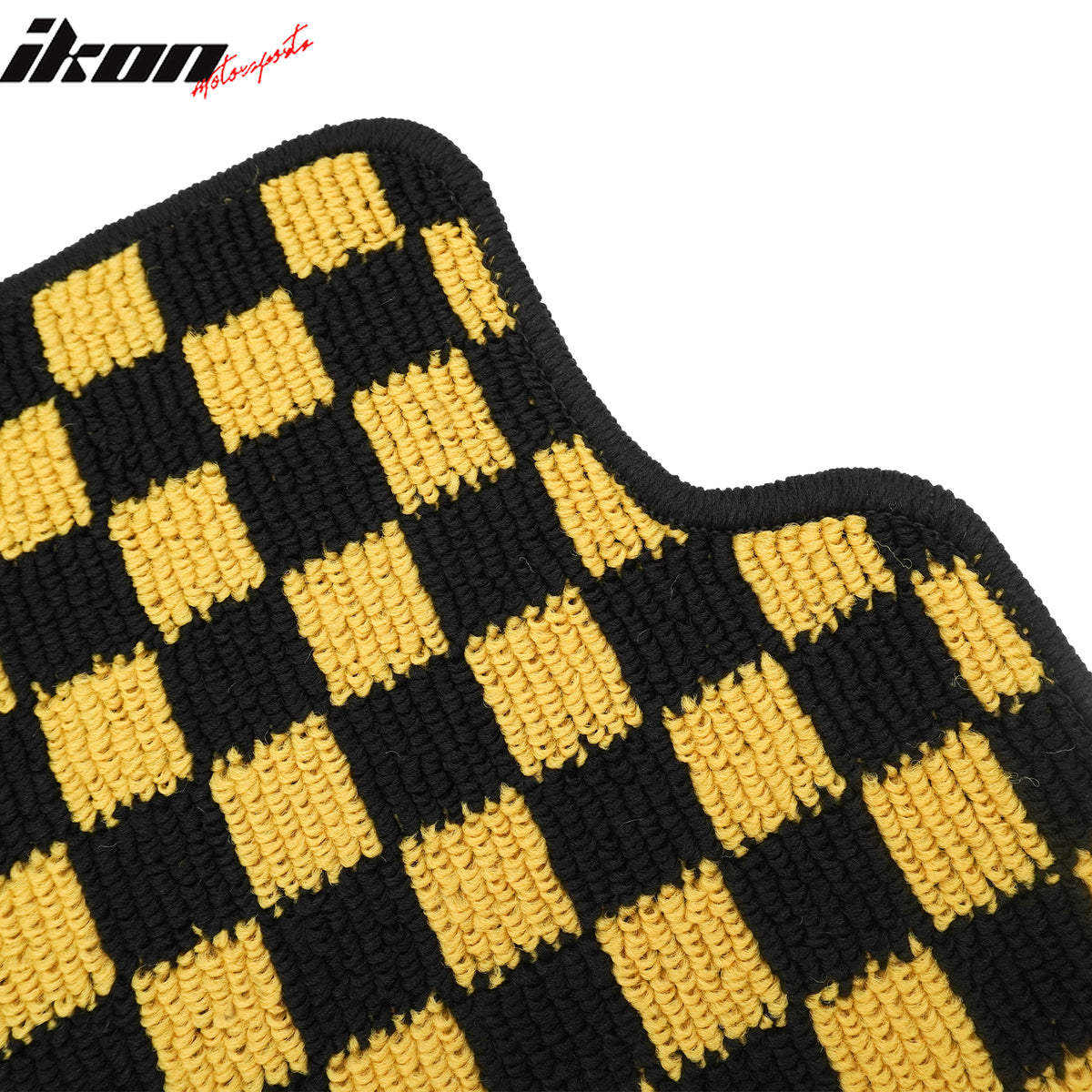 Fits 11-14 Hyundai Sonata Car Floor Mats Checkered Carpets Black Yellow Plaid