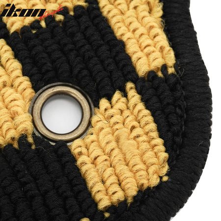Fits 11-14 Hyundai Sonata Car Floor Mats Checkered Carpets Black Yellow Plaid