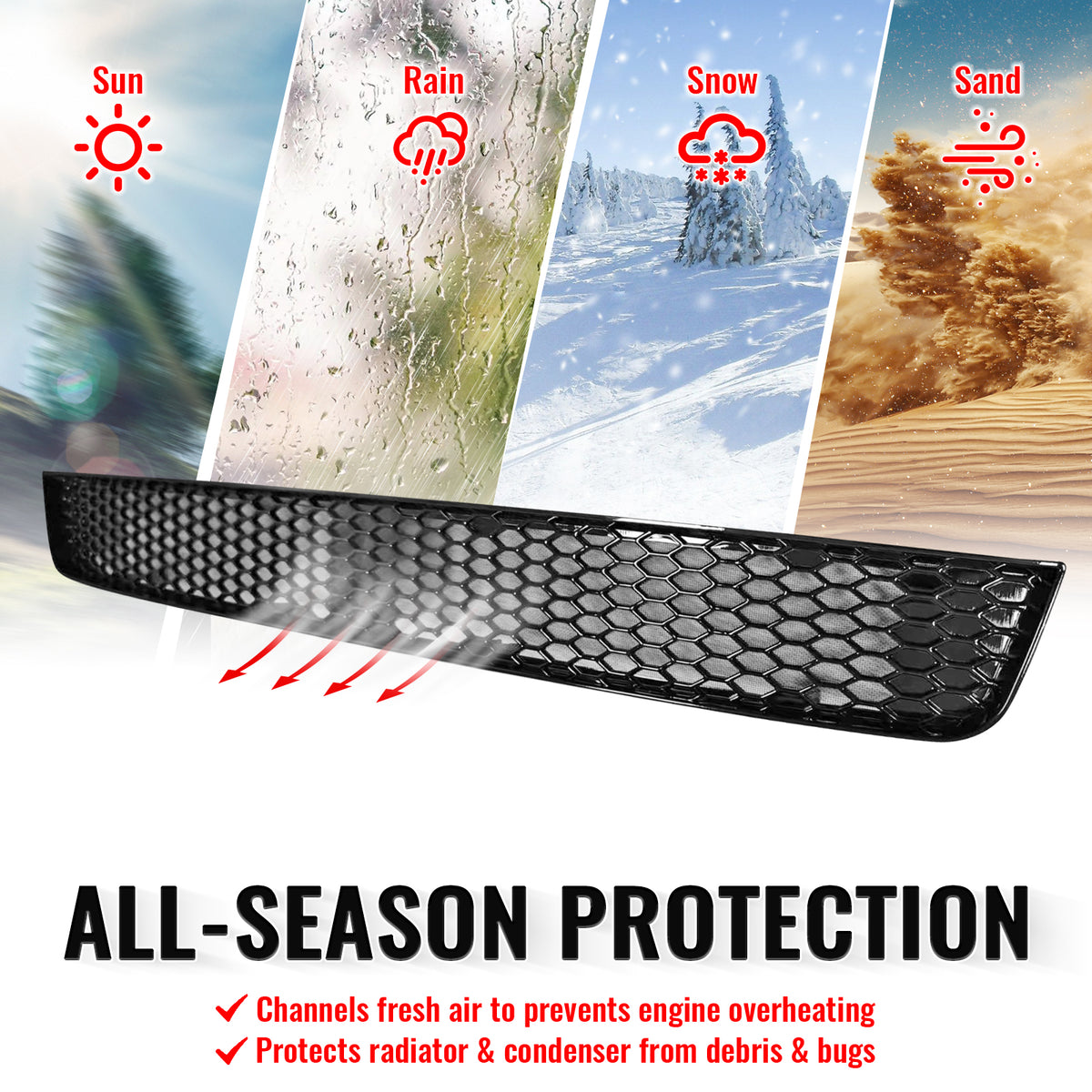 Fits 11-14 Subaru Impreza WRX & WRX STI Gloss Black Honeycomb Lower Grille PP