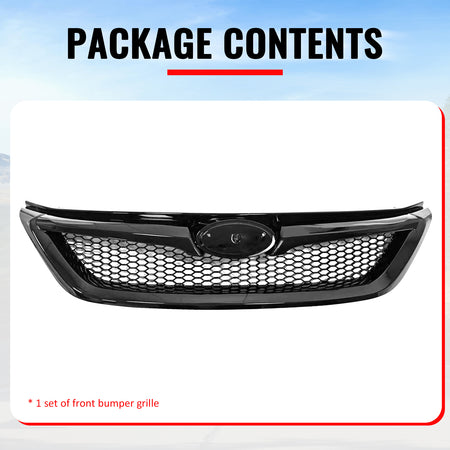 Fits 11-14 Subaru Impreza WRX & WRX STI Gloss Black Honeycomb Upper Grille ABS