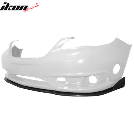 IKON MOTORSPORTS Front Bumper Lip, Compatible with 2011-2014 Chrysler 200, IKON Style Unpainted Black PU Air Dam Chin Spoiler Protector Splitter 3PCS