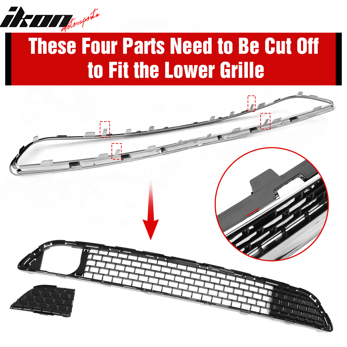 Fits 11-14 Chrysler 300 SRT8 Style Front Bumper w/ Chrome& Gloss Black Grille