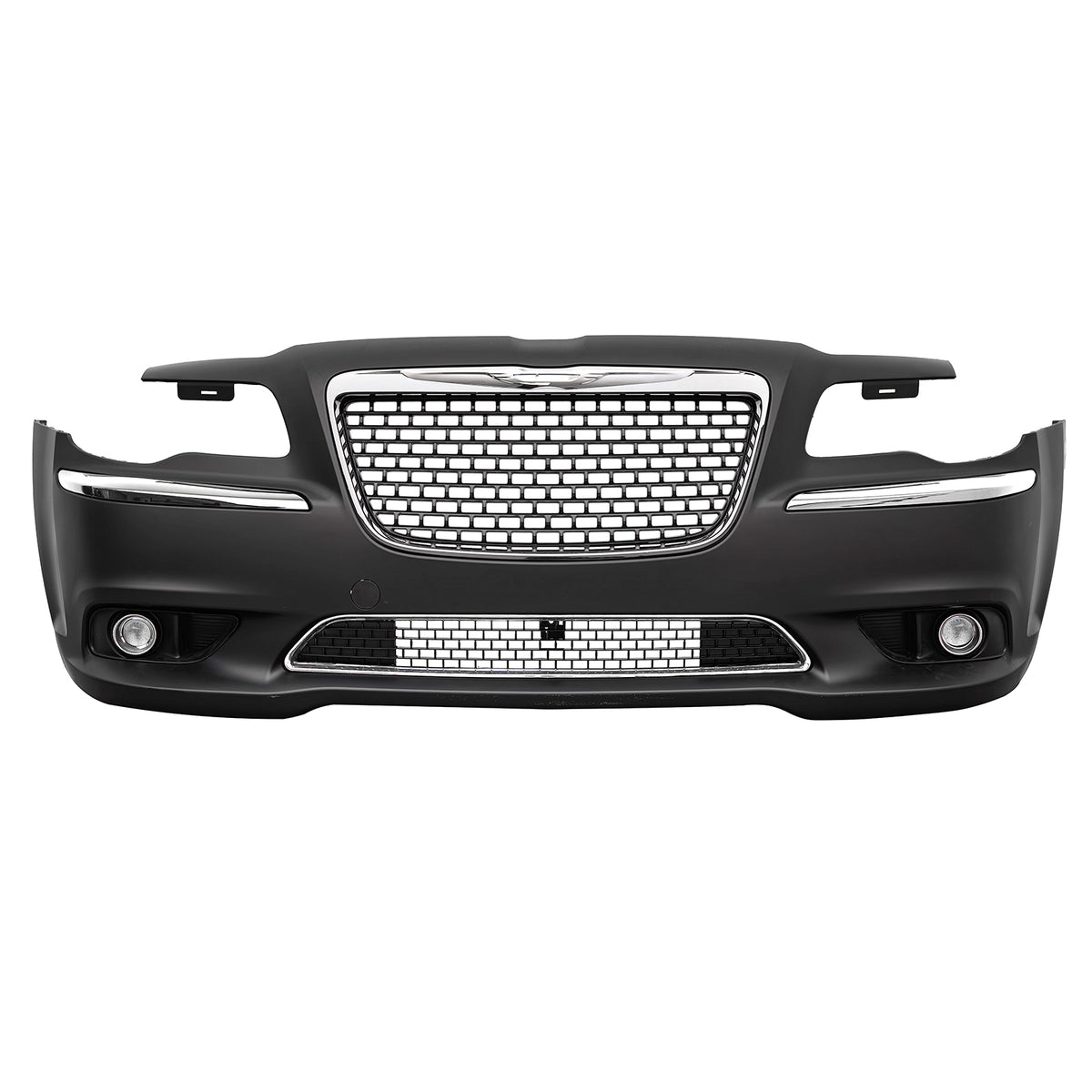 Fits 11-14 Chrysler 300 SRT8 Style Front Bumper w/ Chrome& Gloss Black Grille
