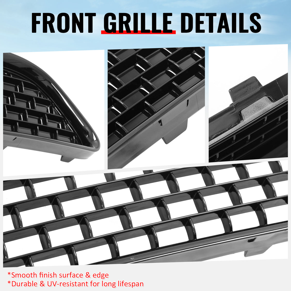 Fits 11-14 Chrysler 300 SRT8 Bumper Lower Grille Gloss Black ABS - SRT8 Style