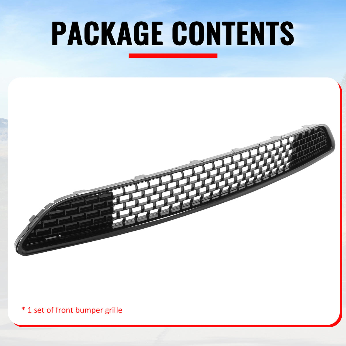 Fits 11-14 Chrysler 300 SRT8 Bumper Lower Grille Gloss Black ABS - SRT8 Style