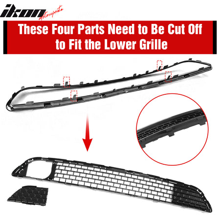 Fits 11-14 Chrysler 300 SRT8 Bumper Lower Grille Gloss Black ABS - SRT8 Style
