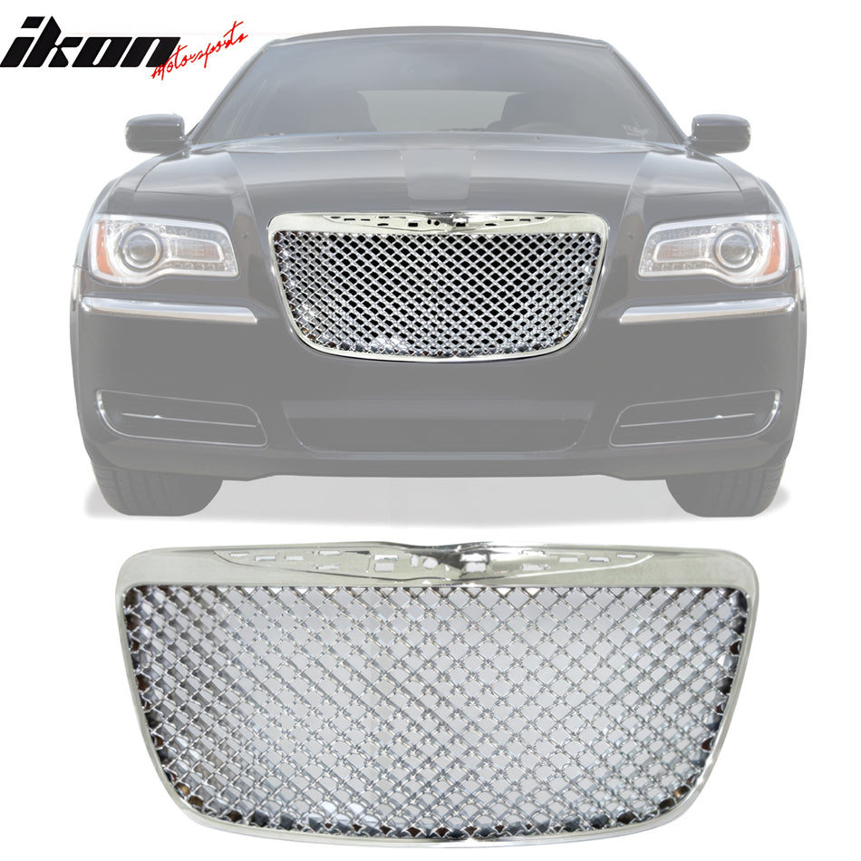 2011-2014 Chrysler 300C Mesh Style ABS Front Hood Mesh Grille - Chrome