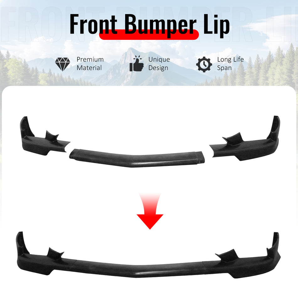 Fits 11-14 Dodge Charger KB Style Front Bumper Lip Spoiler Guard Unpainted 3PCS