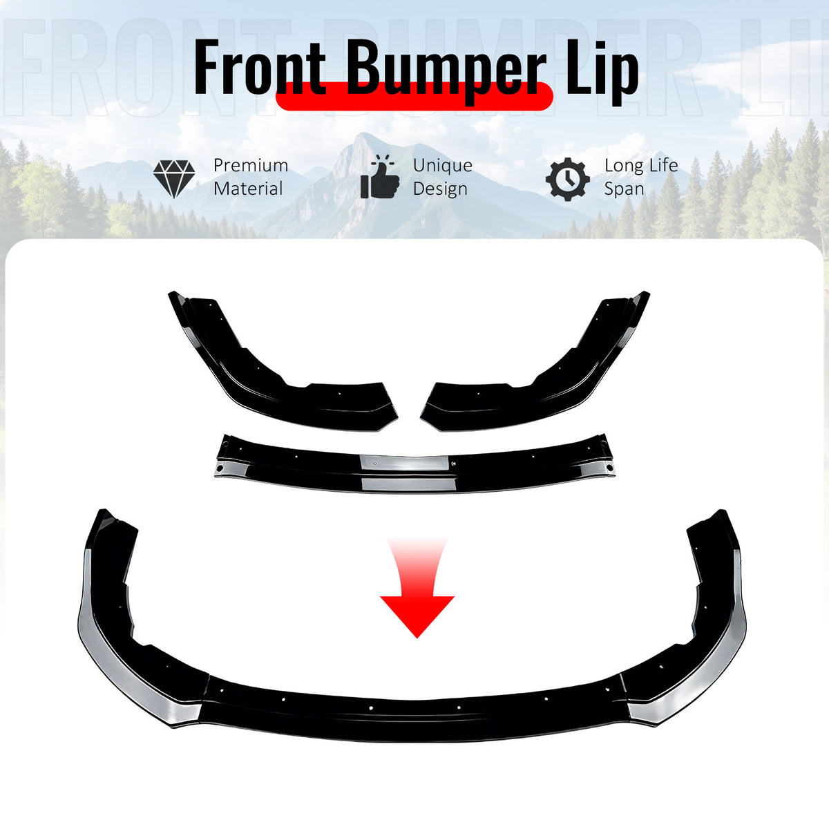 Fits 11-14 Impreza WRX STI IKON Front Bumper Lip Chin Splitter PP Gloss Black