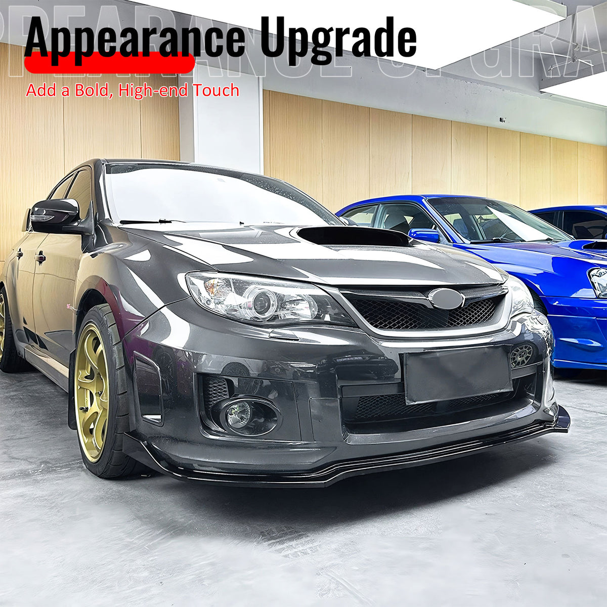 Fits 11-14 Impreza WRX STI IKON Front Bumper Lip Chin Splitter PP Gloss Black