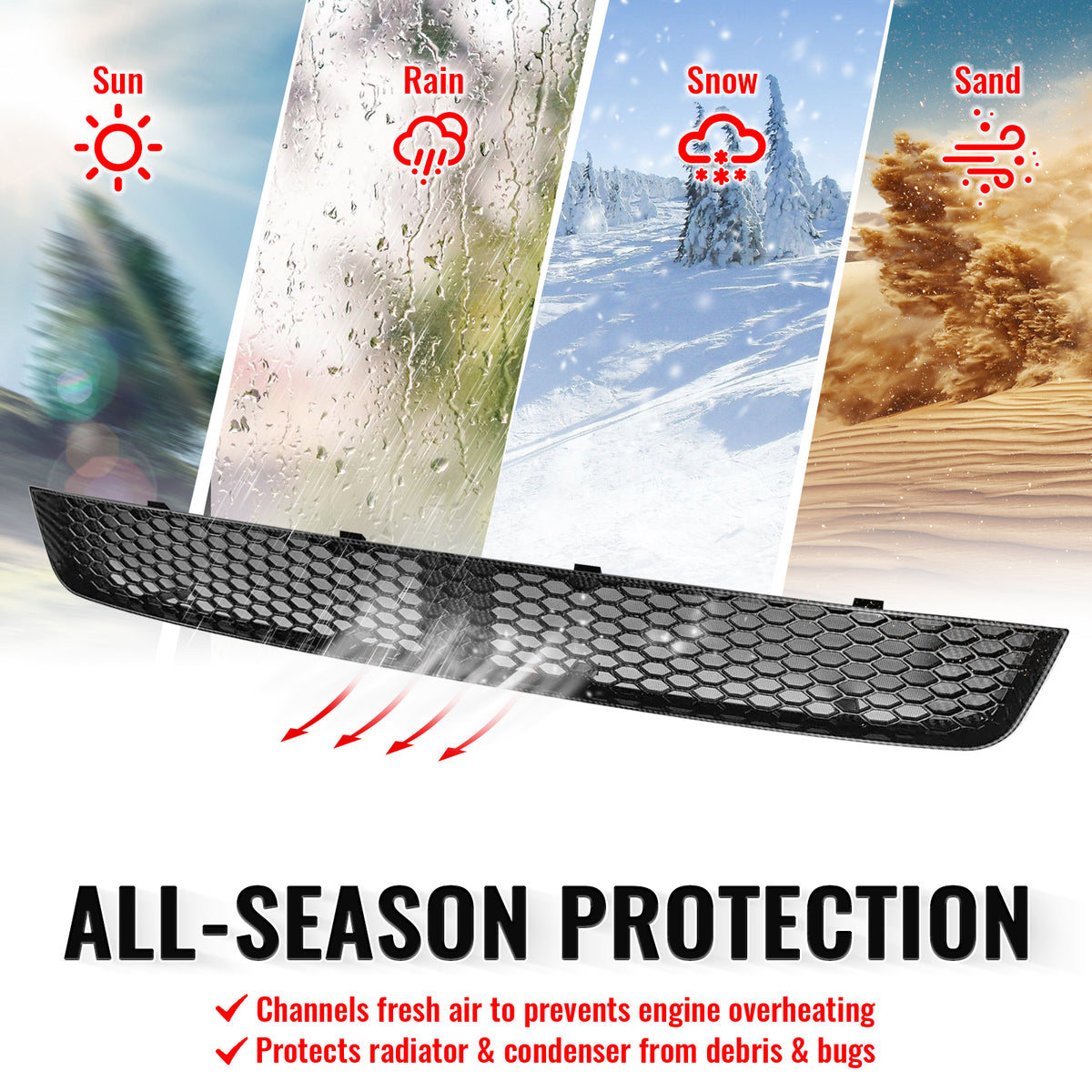 Fits 11-14 Subaru Impreza WRX & WRX STI Carbon Fiber Look Honeycomb Lower Grille