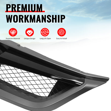 Fits 11-14 Subaru Impreza WRX STI OE Front Bumper Grille Gloss Black W/ Gray