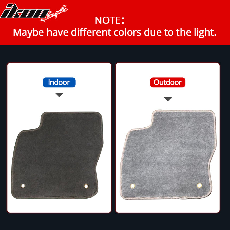 Fits 12-18 Ford Focus Front & Rear Floor Mats Carpet Gray 4PCS Set - Nylon