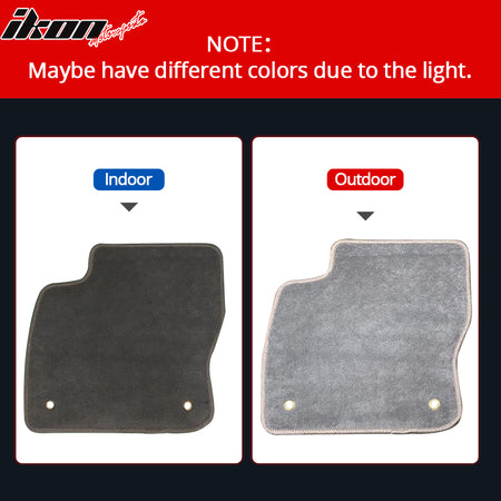 Fits 12-18 Ford Focus Front & Rear Floor Mats Carpet Gray 4PCS Set - Nylon