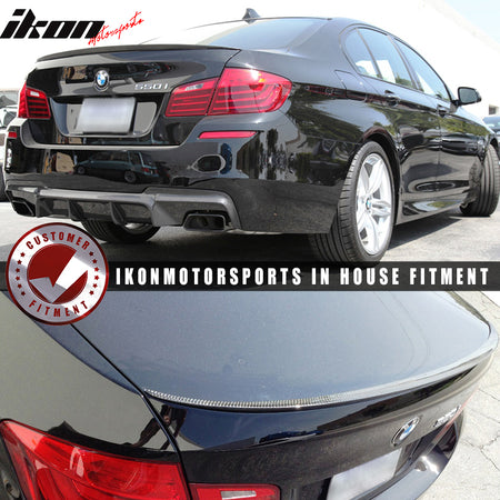 Trunk Spoiler Compatible With 2011-2016 BMW 5-Series F10, M5 Style Sedan Rear Trunk Spoiler Wing Real Carbon Fiber CF by IKON MOTORSPORTS, 2012 2013 2014 2015