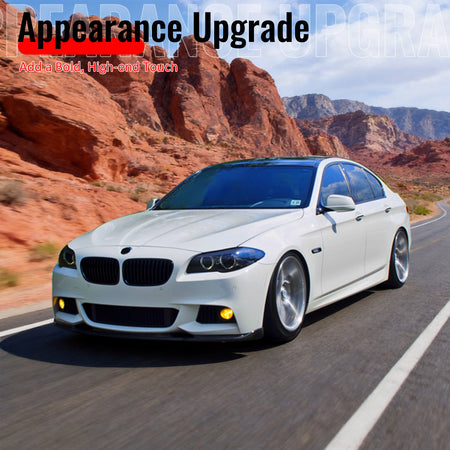 Fits 11-16 BMW F10 5-Series Sedan M Sport HM Style Front Bumper Lip Gloss Black