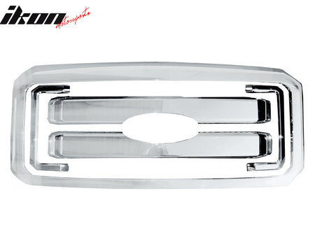 Fits 11-16 F-250 Chrome ABS OE Style Front Bumper Hood Upper Insert Grille 5PCS