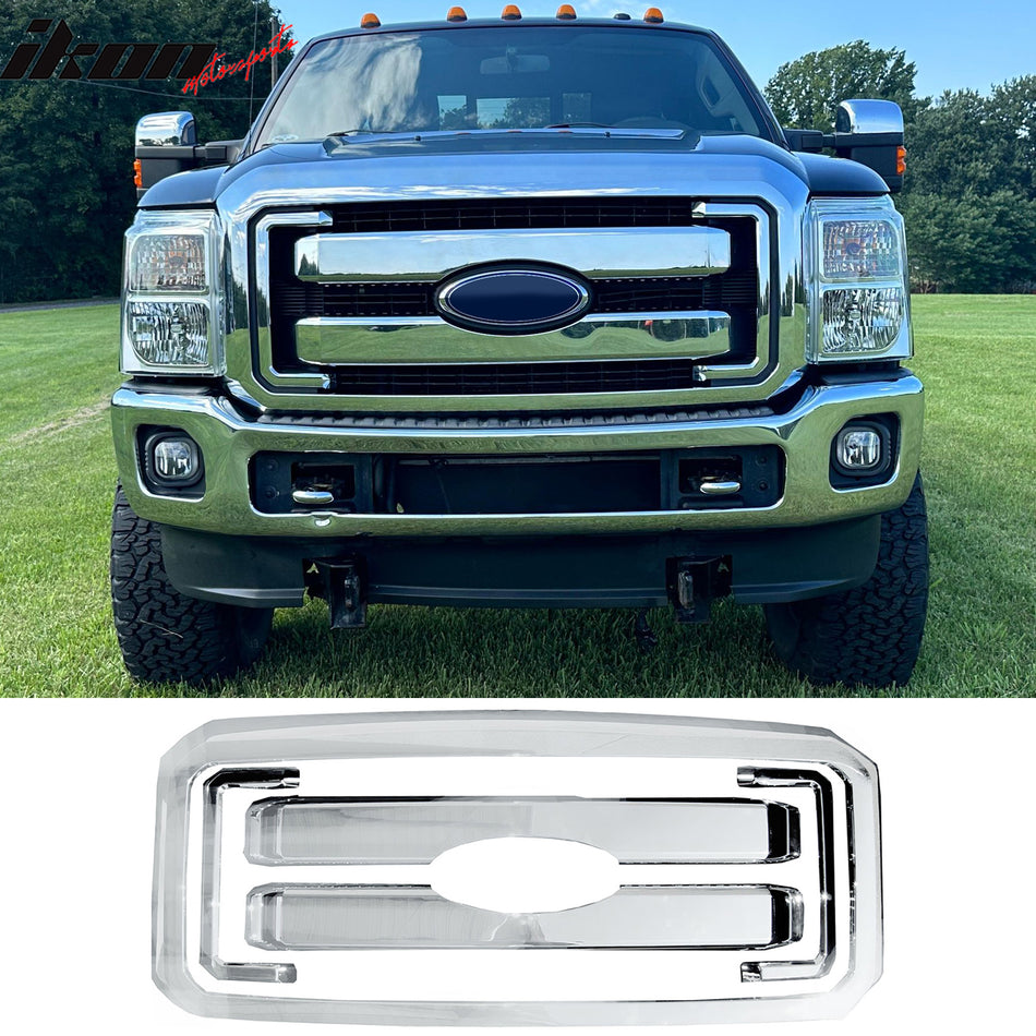 2011-2016 Ford F-250 OE Style Chrome Front Bumper Upper Grille ABS