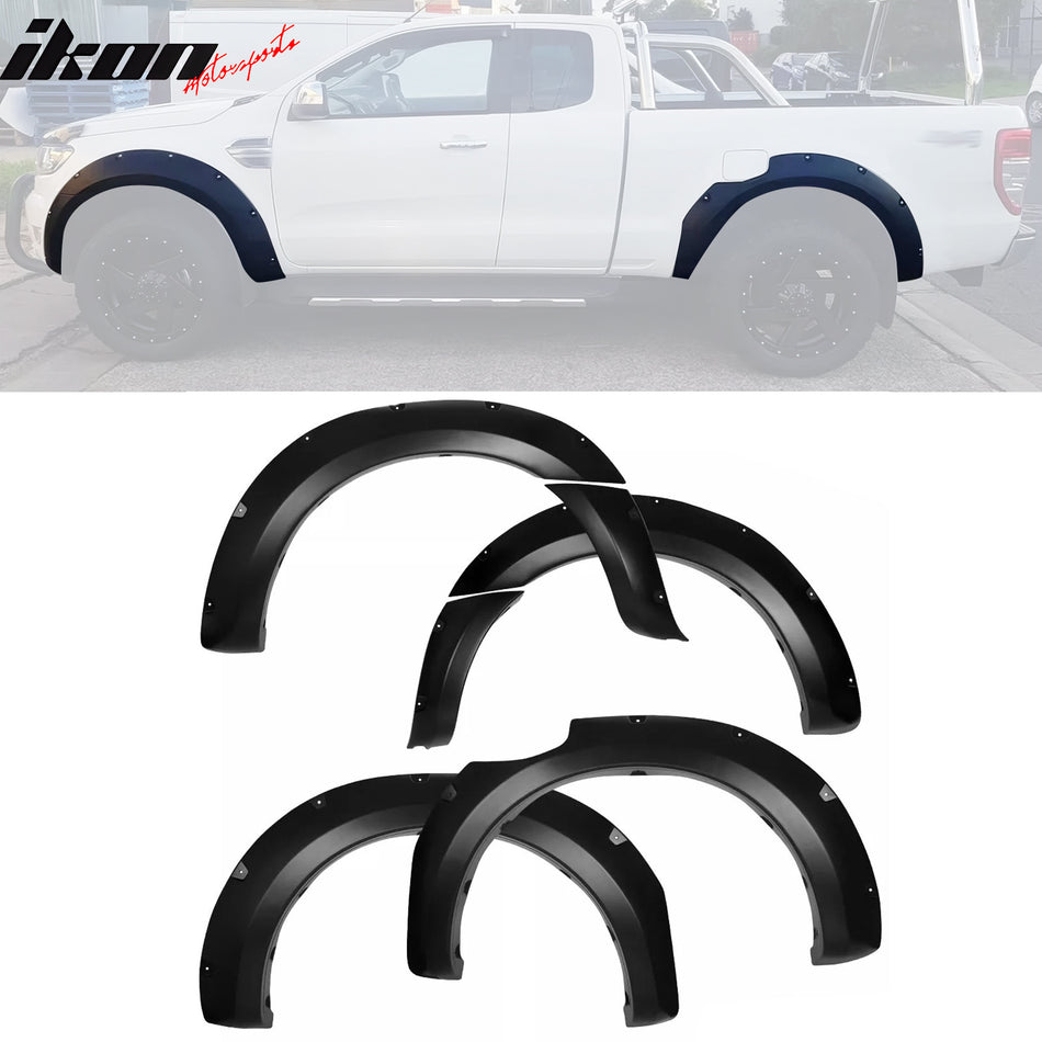 2011-2016 Ford Ranger T6 XL XLT Pocket Style Wheel Fender Flares Cover