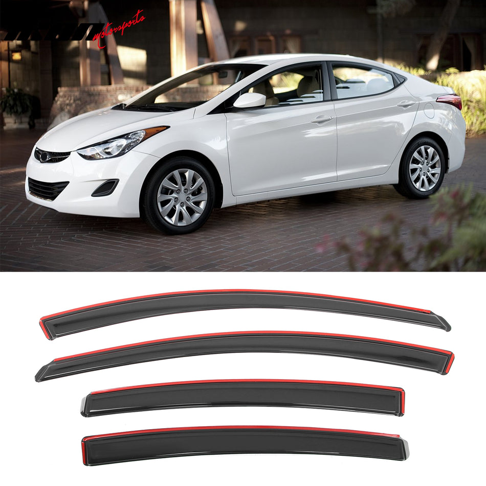 2011-2016 Hyundai Elantra Sedan 4PC Window Visors Rain Sun Deflectors