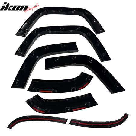 IKON MOTORSPORTS Fender Flares Compatible with 2011-2016 Jeep Grand Cherokee, Rivet Bolt Style ABS Smooth Wheel Flare Cover Protector Set, 8 Pcs, Front & Rear