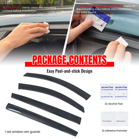 Fits 11-16 Kia Sportage Acrylic Window Visors Sun Guard Rain Deflector 4Pc Set