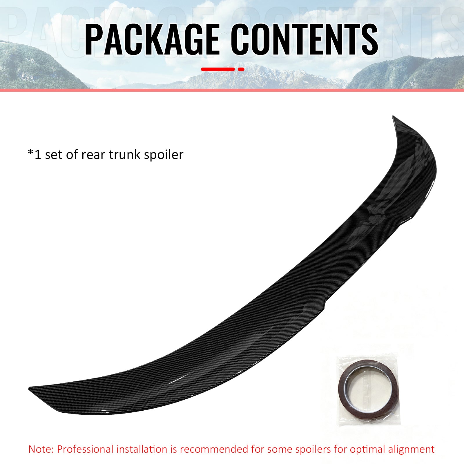 Fits 11-17 BMW F10 5-Series Sedan PSM Style Trunk Spoiler Lip Carbon Fiber Print