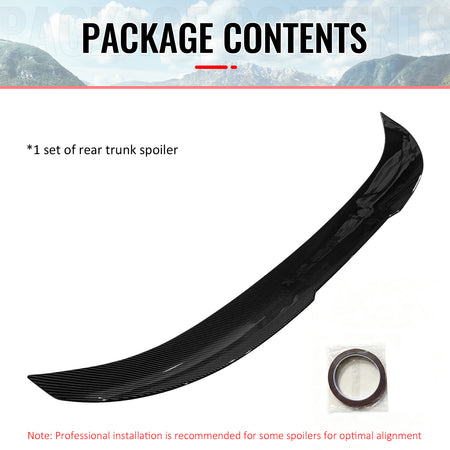 Fits 11-17 BMW F10 5-Series Sedan PSM Style Trunk Spoiler Lip Carbon Fiber Print
