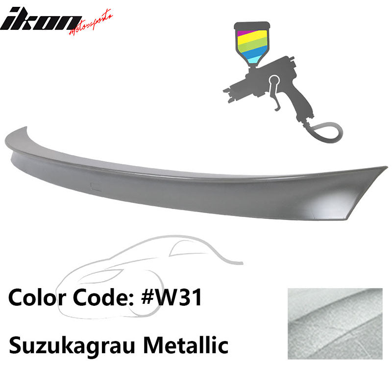 2011 - 2017 BMW F10 5 Series AC Style Carbon Fiber Trunk Spoiler WingPainted W31 Suzukagrau MetallicIkon Motorsports