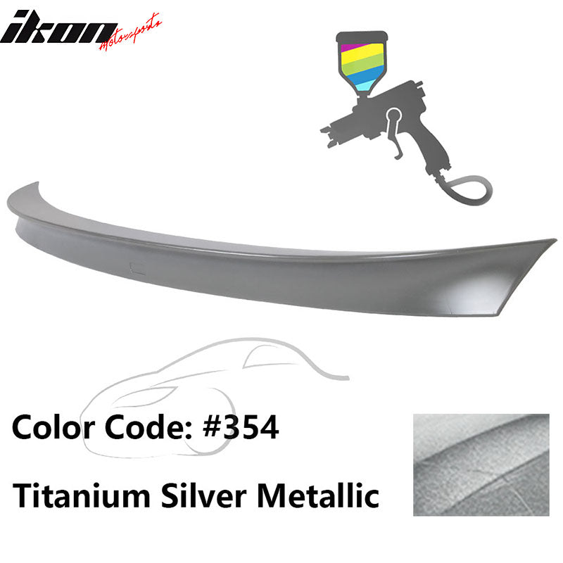 2011 - 2017 BMW F10 5 Series AC Style Carbon Fiber Trunk Spoiler WingPainted 354 Titanium Silver MetallicIkon Motorsports