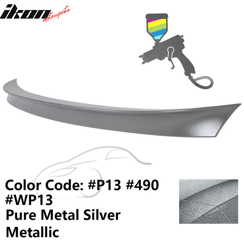 2011 - 2017 BMW F10 5 Series AC Style Carbon Fiber Trunk Spoiler WingPainted 490, P13, WP13 Pure Metal Silver MetallicIkon Motorsports