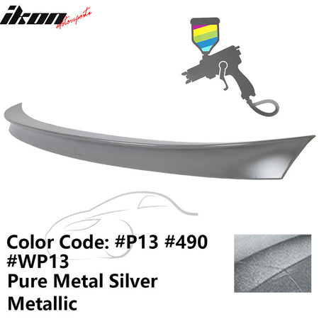 2011 - 2017 BMW F10 5 Series AC Style Carbon Fiber Trunk Spoiler WingPainted 490, P13, WP13 Pure Metal Silver MetallicIkon Motorsports