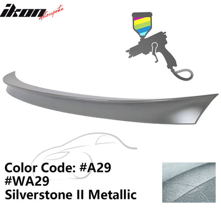 2011 - 2017 BMW F10 5 Series AC Style Carbon Fiber Trunk Spoiler WingPainted A29, WA29 Silverstone II MetallicIkon Motorsports