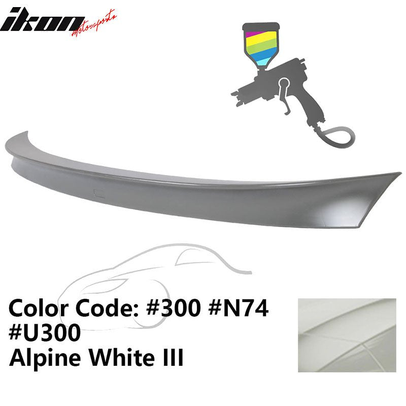2011 - 2017 BMW F10 5 Series AC Style Carbon Fiber Trunk Spoiler WingPainted 300, N74, U300 Alpine White IIIIkon Motorsports