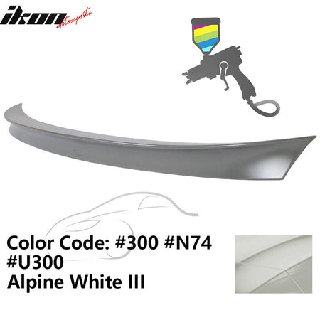 2011 - 2017 BMW F10 5 Series AC Style Carbon Fiber Trunk Spoiler WingPainted 300, N74, U300 Alpine White IIIIkon Motorsports