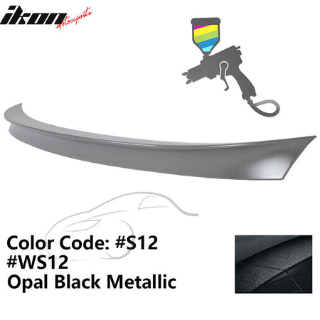 2011 - 2017 BMW F10 5 Series AC Style Carbon Fiber Trunk Spoiler WingPainted S12, WS12 Opal Black MetallicIkon Motorsports