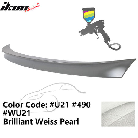 2011 - 2017 BMW F10 5 Series AC Style Carbon Fiber Trunk Spoiler WingPainted 490, U21, WU21 Brilliant Weiss PearlIkon Motorsports