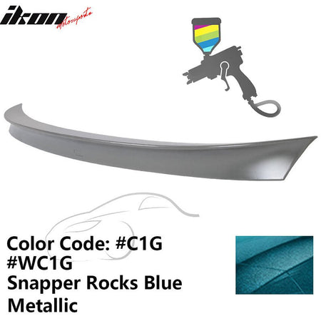 2011 - 2017 BMW F10 5 Series AC Style Carbon Fiber Trunk Spoiler WingPainted C1G, WC1G Snapper Rocks Blue MetallicIkon Motorsports