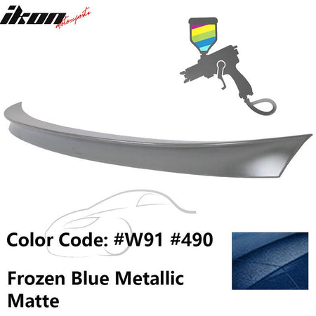 2011 - 2017 BMW F10 5 Series AC Style Carbon Fiber Trunk Spoiler WingPainted 490, W91 Frozen Blue Metallic MatteIkon Motorsports