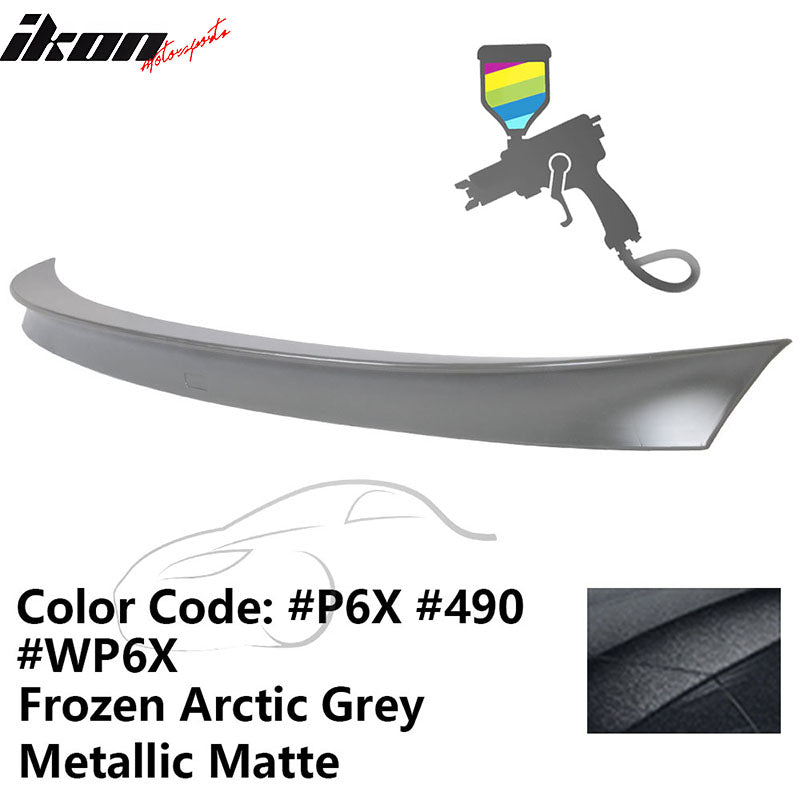 2011 - 2017 BMW F10 5 Series AC Style Carbon Fiber Trunk Spoiler Wing490, P6X, WP6X Frozen Arctic Grey Metallic MatteIkon Motorsports