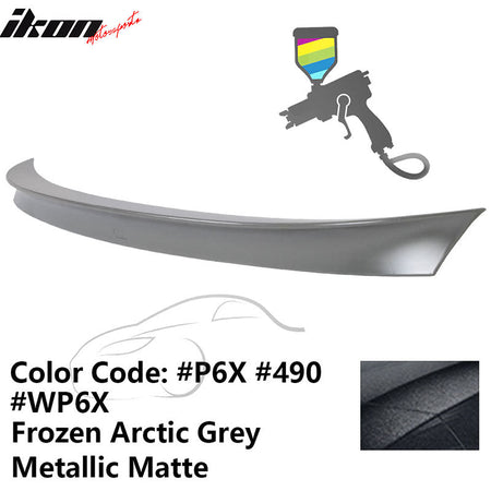 2011 - 2017 BMW F10 5 Series AC Style Carbon Fiber Trunk Spoiler Wing490, P6X, WP6X Frozen Arctic Grey Metallic MatteIkon Motorsports