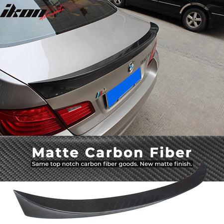 2011 - 2017 BMW F10 5 Series AC Style Carbon Fiber Trunk Spoiler WingMatte Carbon FiberIkon Motorsports