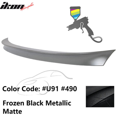 2011 - 2017 BMW F10 5 Series AC Style Carbon Fiber Trunk Spoiler WingPainted 490, U91 Frozen Black Metallic MatteIkon Motorsports