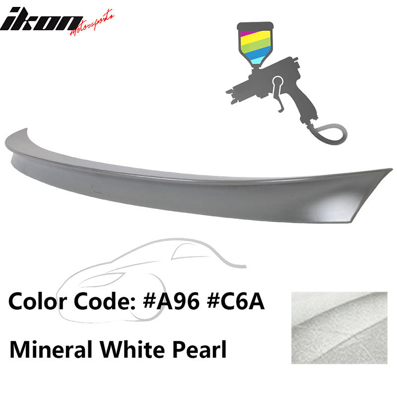 2011 - 2017 BMW F10 5 Series AC Style Carbon Fiber Trunk Spoiler WingPainted A96, C6A Mineral White PearlIkon Motorsports