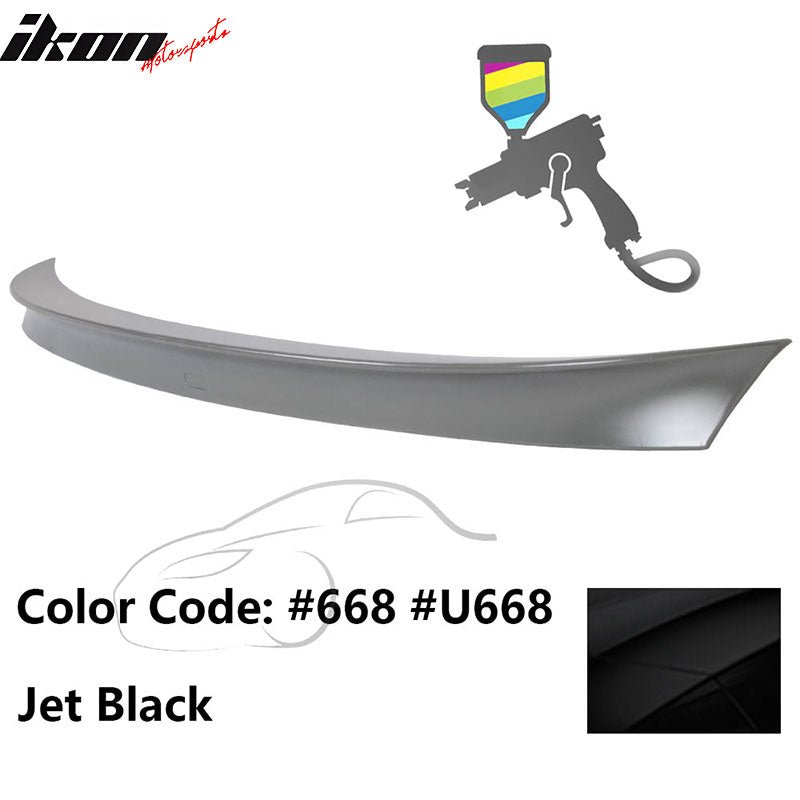 2011 - 2017 BMW F10 5 Series AC Style Carbon Fiber Trunk Spoiler WingPainted 668, U668 Jet BlackIkon Motorsports