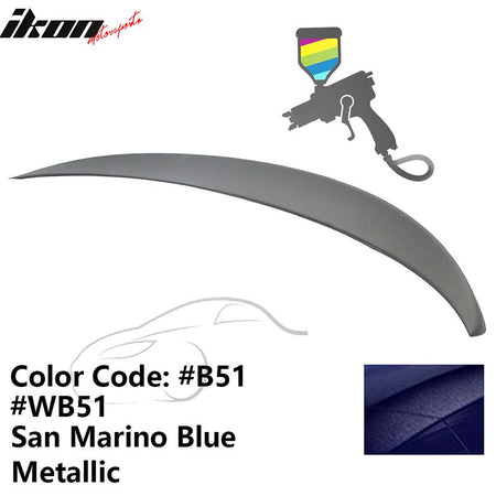 2011 - 2017 BMW F10 5 - Series Sedan 4 - Door Trunk Spoiler ABSPainted B51, WB51 San Marino Blue MetallicIkon Motorsports