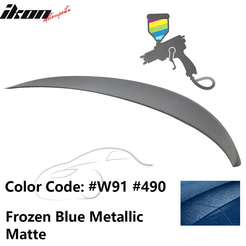 2011 - 2017 BMW F10 5 - Series Sedan 4 - Door Trunk Spoiler ABSPainted W91, 490 Frozen Blue Metallic MatteIkon Motorsports